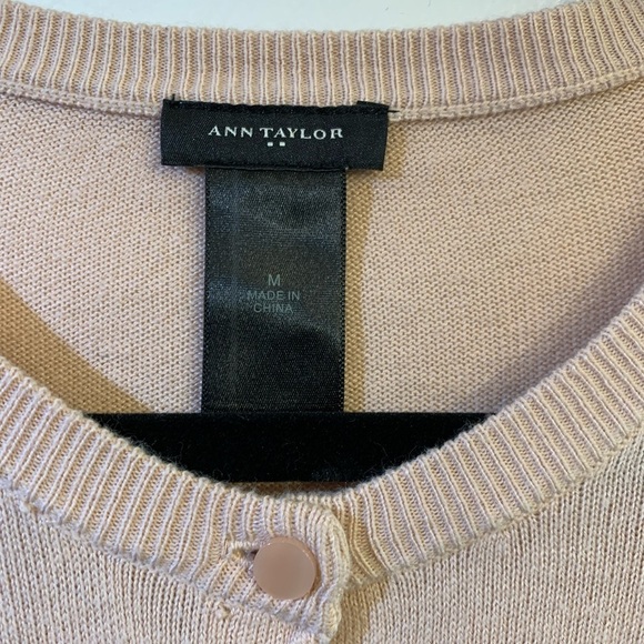Ann Taylor Factory Blush Lace Cardigan Sweater - Picture 4 of 6